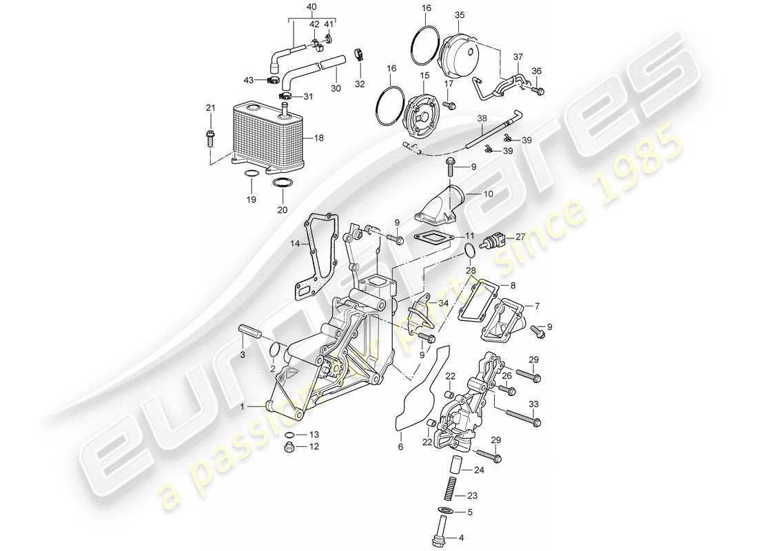 Porsche 997 (2006) Pompa dell'olio Diagramma delle parti