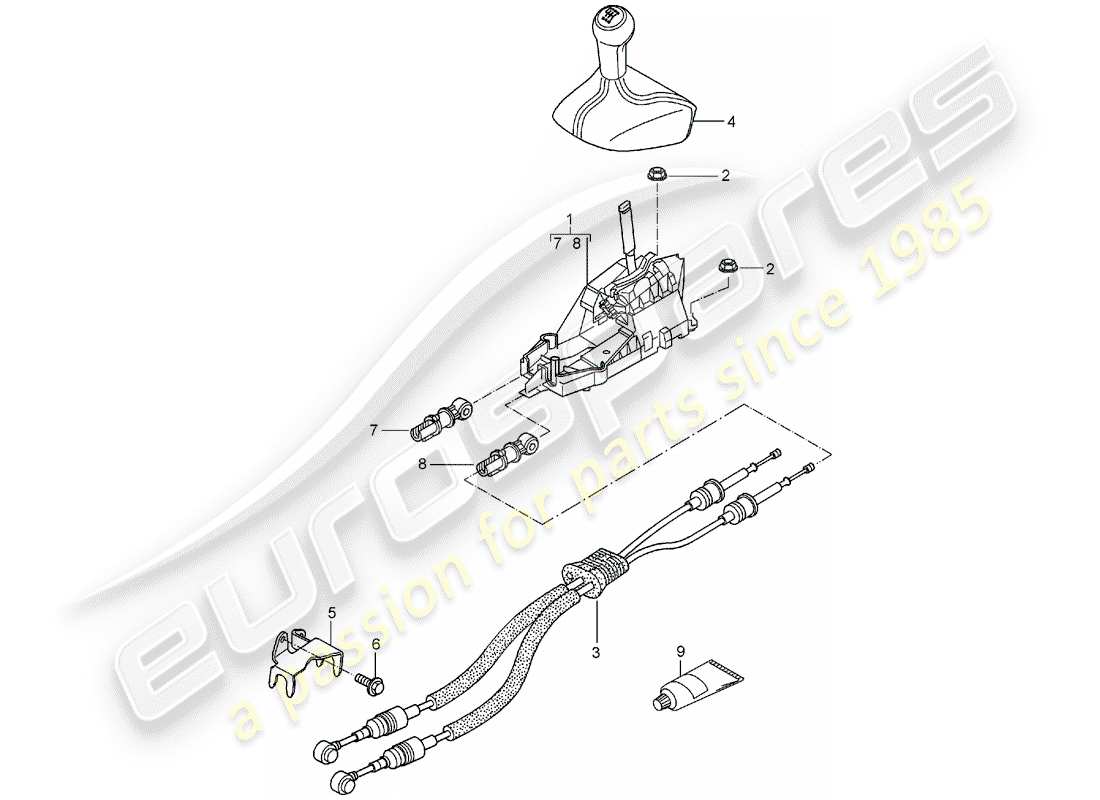 Porsche 997 (2006) controllo della trasmissione Diagramma delle parti
