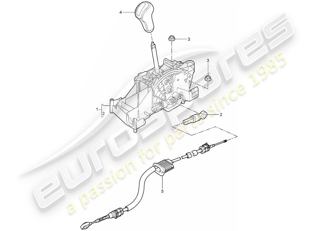 Porsche 997 (2006) leva selettrice Diagramma delle parti