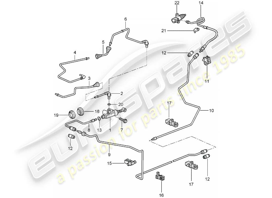 Porsche 997 (2006) frizione idraulica Diagramma delle parti