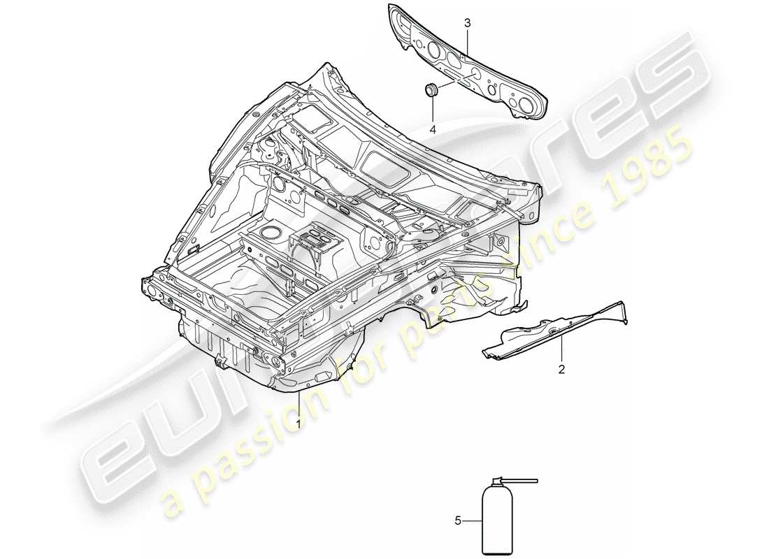 Porsche 997 (2006) fine frontale Diagramma delle parti