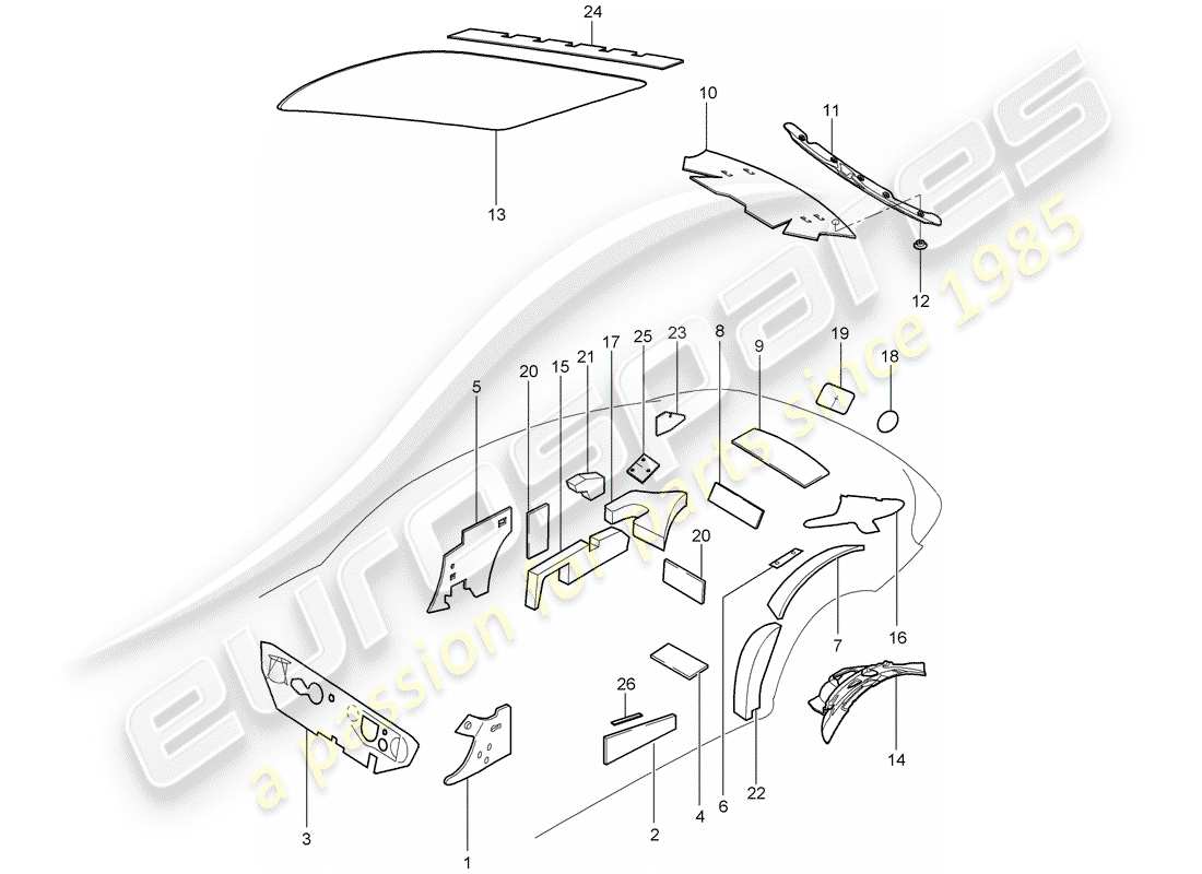 Porsche 997 (2006) Copertura corporea Diagramma delle parti