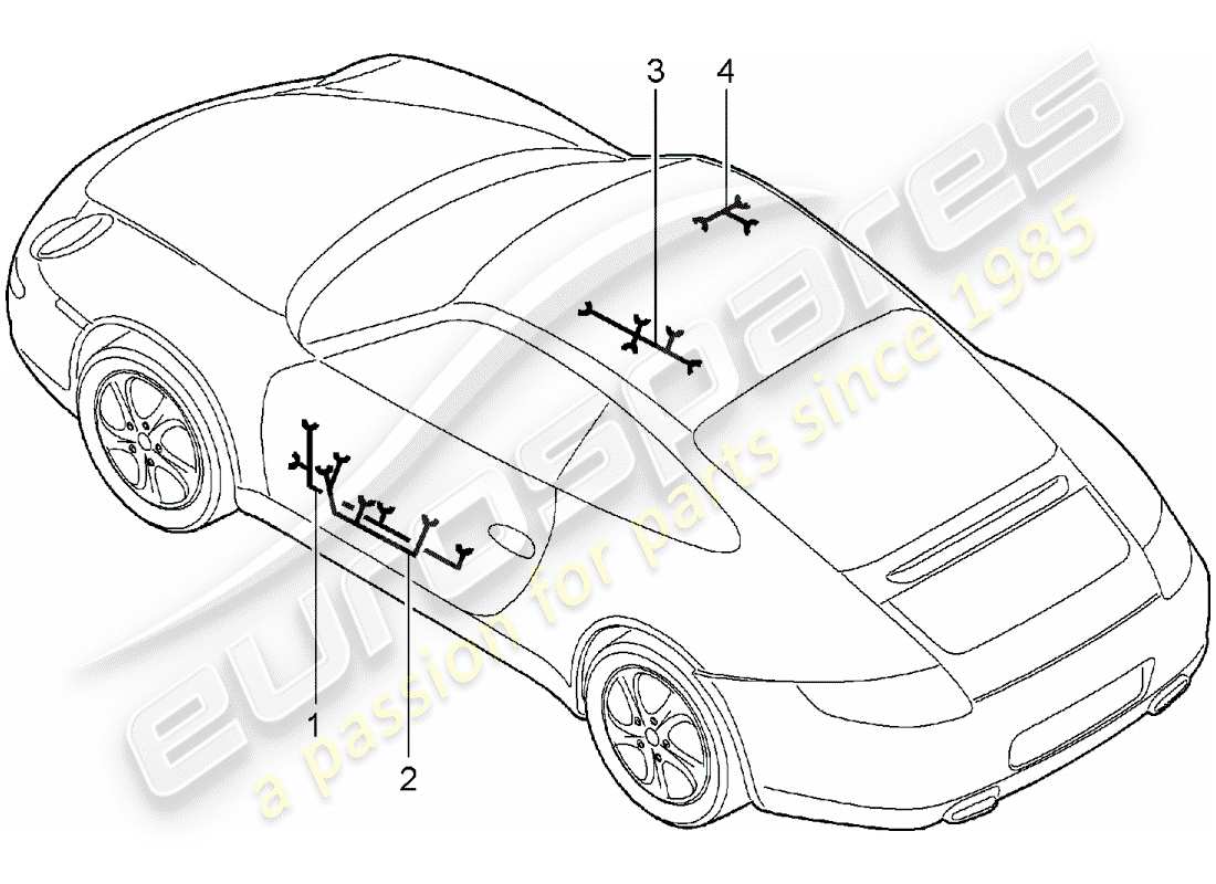 Porsche 997 (2006) cablaggi Diagramma delle parti