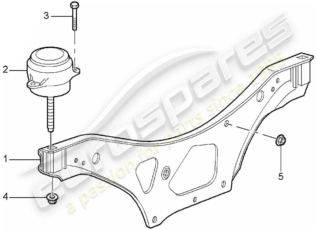 Porsche 997 (2008) sospensione del motore Diagramma delle parti
