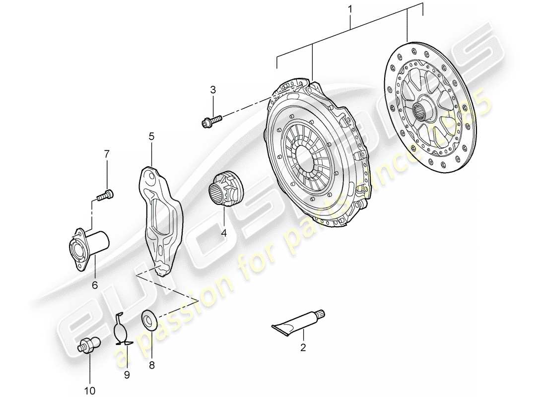 Porsche 997 (2008) Frizione Diagramma delle parti