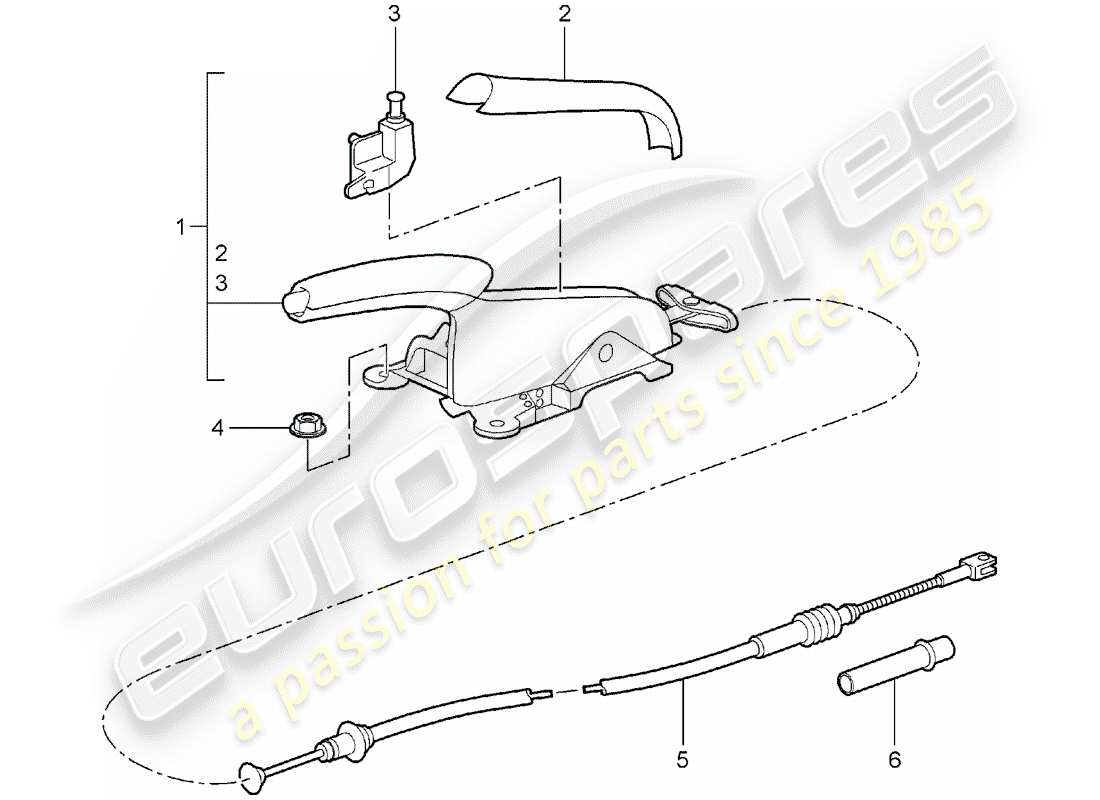 Porsche 997 (2008) Freno a mano Diagramma delle parti