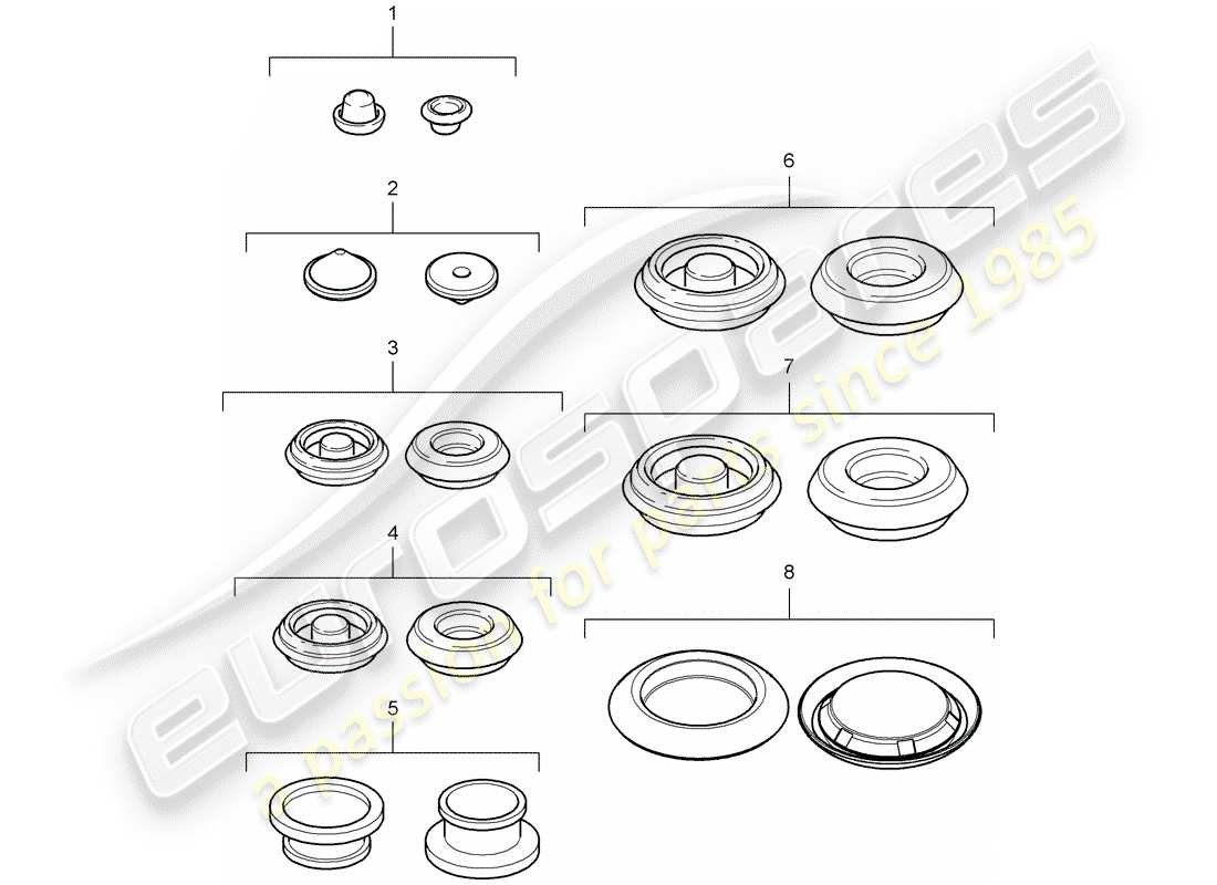 Porsche 997 (2008) TAPPO Diagramma delle parti