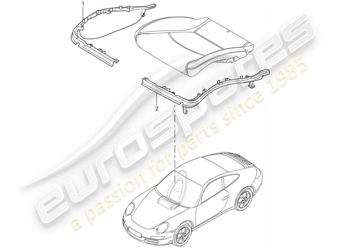 Porsche 997 (2008) PORTA CUSCINO Diagramma delle parti