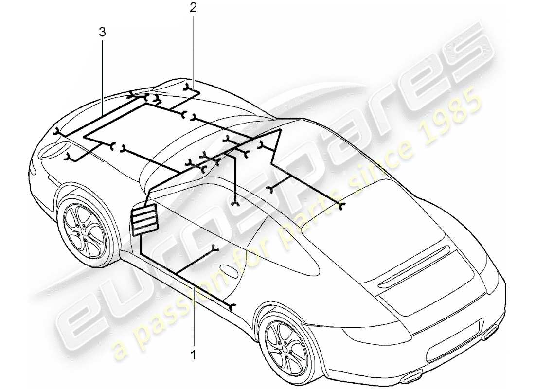 Porsche 997 (2008) cablaggi Diagramma delle parti