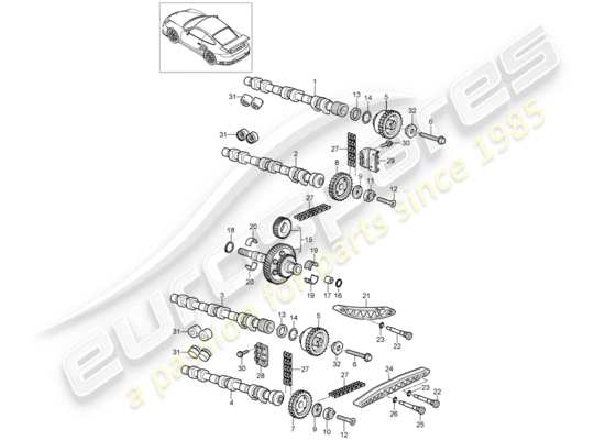 a part diagram from the Porsche 997 GT3 (2008) parts catalogue