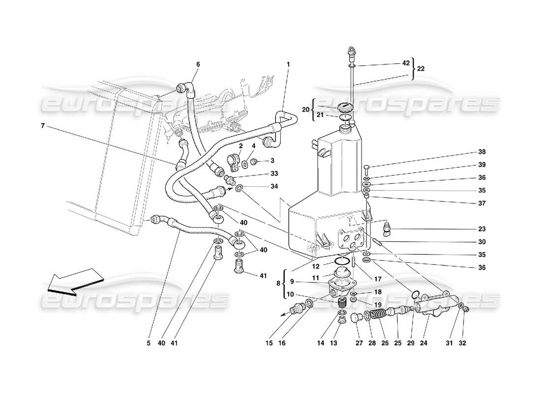 Ferrari 456 GT/GTA Sistema di lubrificazione - Serbatoio Diagramma delle parti