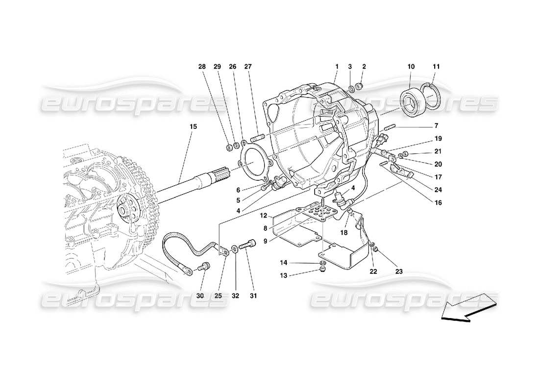 Ferrari 456 GT/GTA Alloggiamento frizione: valido per 456 GTA Diagramma delle parti
