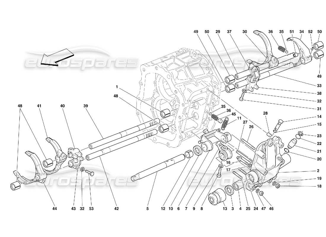 Ferrari 456 GT/GTA Comandi interni del cambio: non per 456 GTA Diagramma delle parti