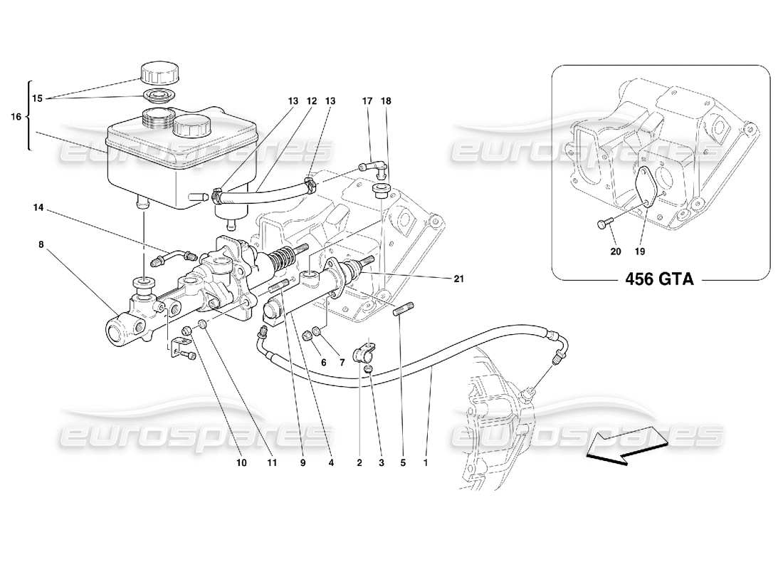 Ferrari 456 GT/GTA Impianto idraulico freno e frizione -Vale per GD Diagramma delle parti
