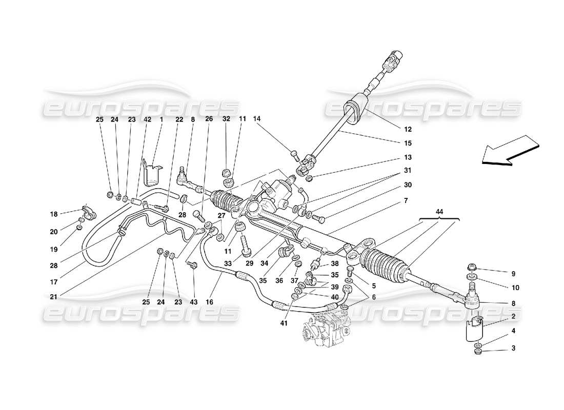 Ferrari 456 GT/GTA Scatola Sterzo Idraulico e Serpentina -Vale per GD Diagramma delle parti