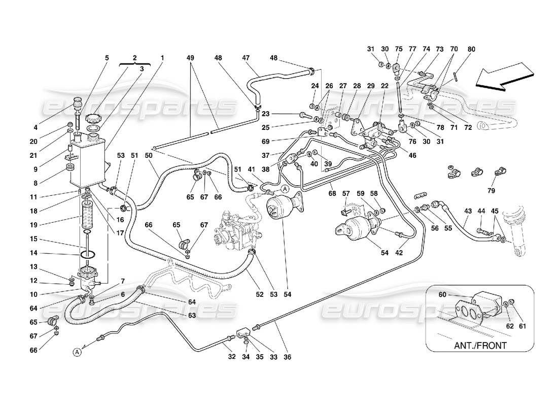 Ferrari 456 GT/GTA Sistema di sospensione autolivellante - Valido per 456 GTA Diagramma delle parti