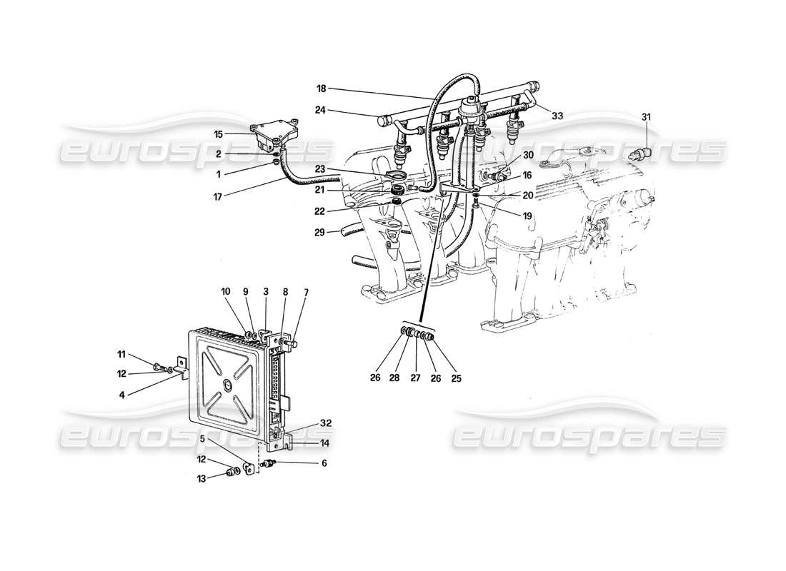 Ferrari 288 GTO Sistema di iniezione del carburante Diagramma delle parti