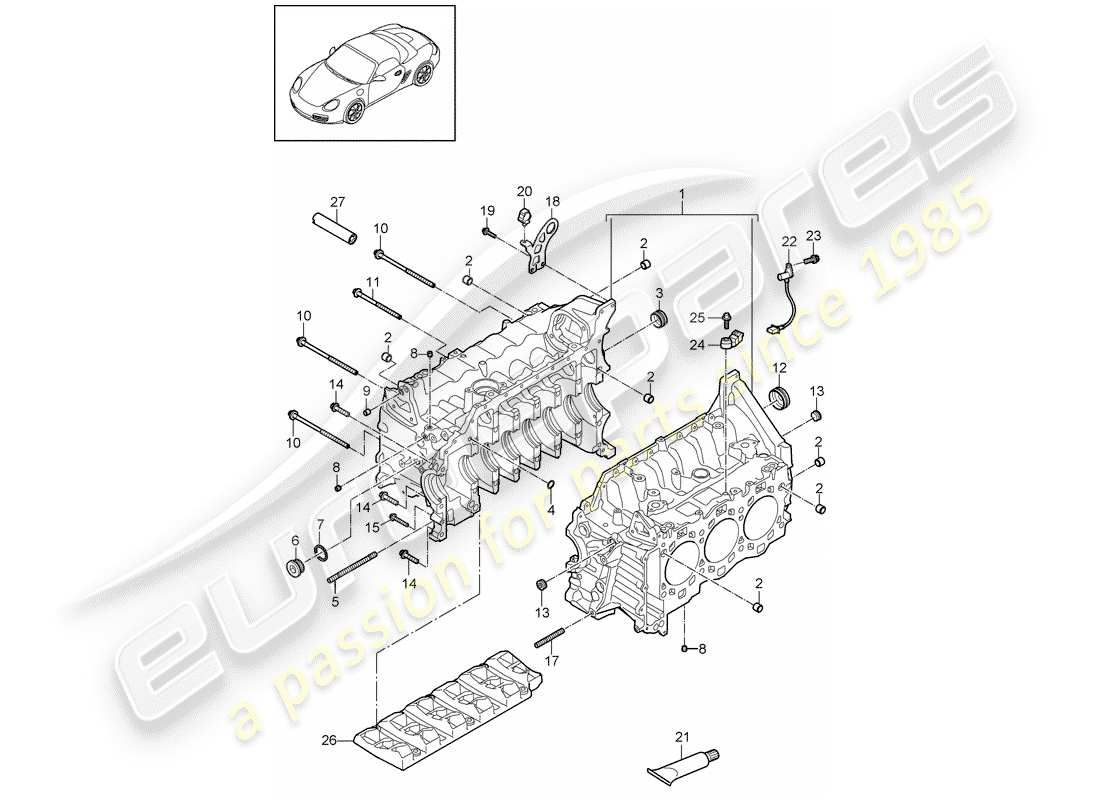 Porsche Boxster 987 (2010) BASAMENTO Diagramma delle parti