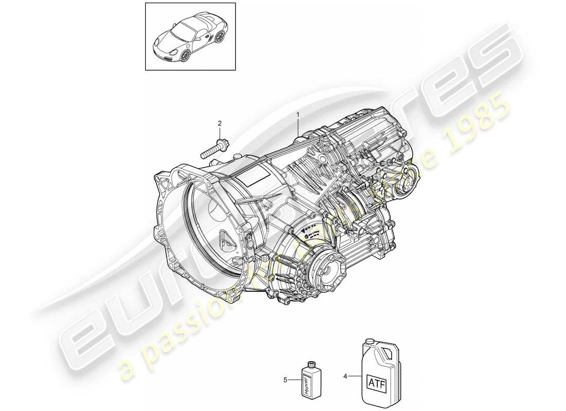 Porsche Boxster 987 (2010) - PDK - Diagramma delle parti