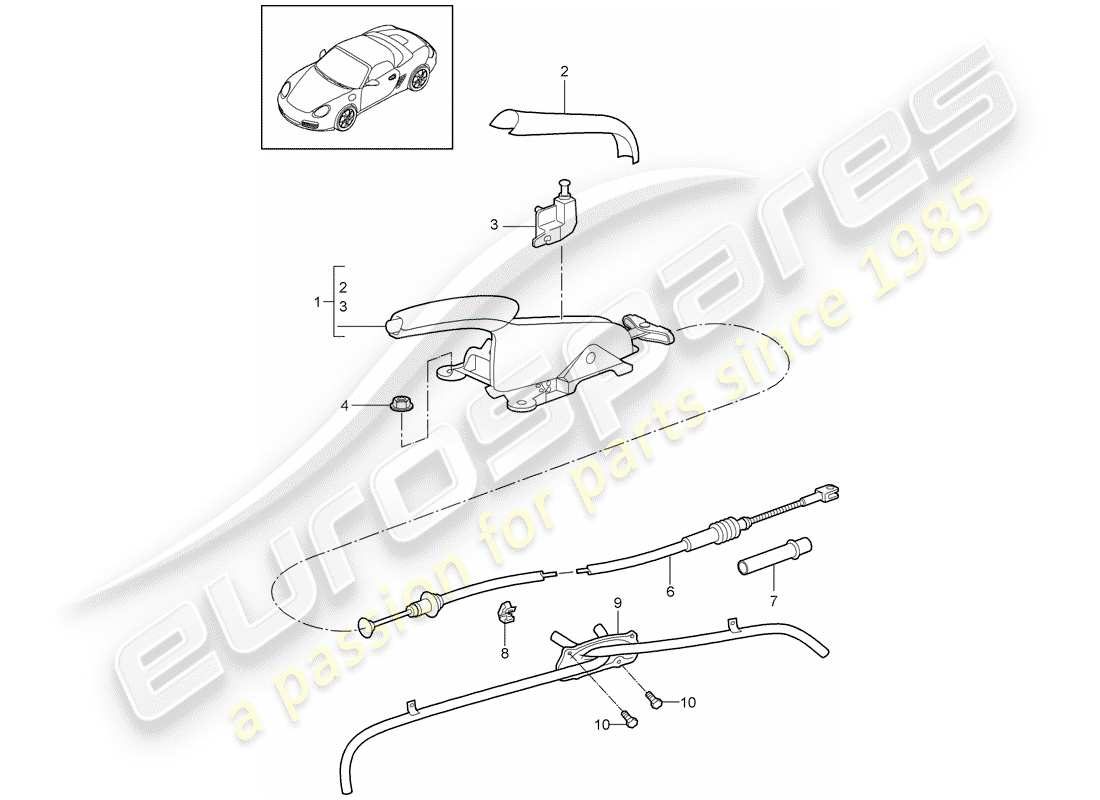 Porsche Boxster 987 (2010) Freno a mano Diagramma delle parti