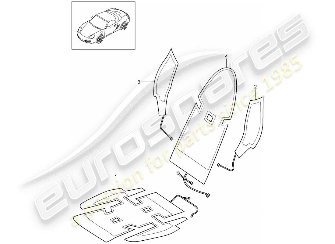Porsche Boxster 987 (2010) Stufa Diagramma delle parti