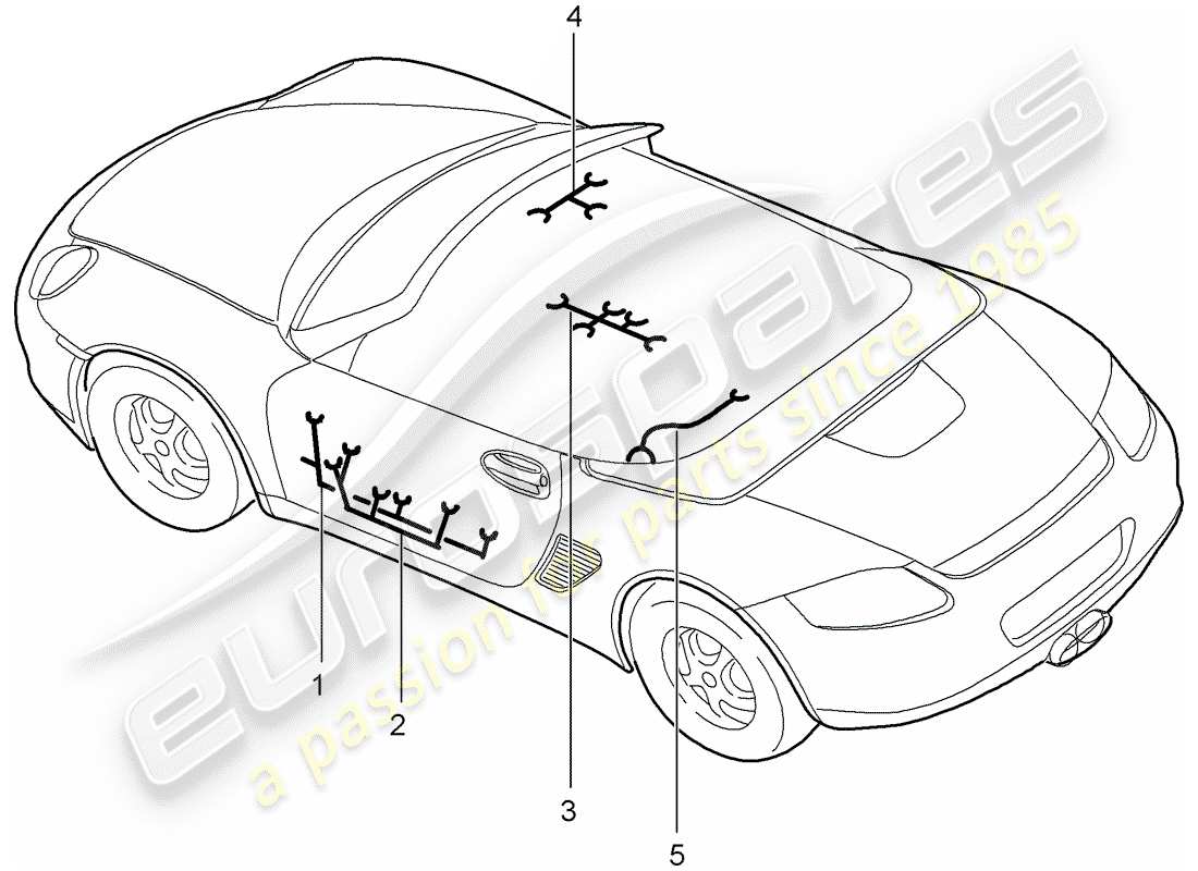 Porsche Boxster 987 (2010) cablaggi Diagramma delle parti
