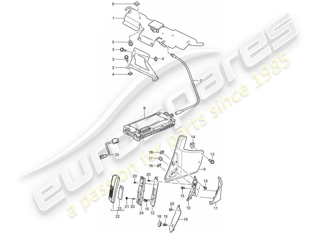 Porsche Boxster 987 (2010) Telefono Diagramma delle parti