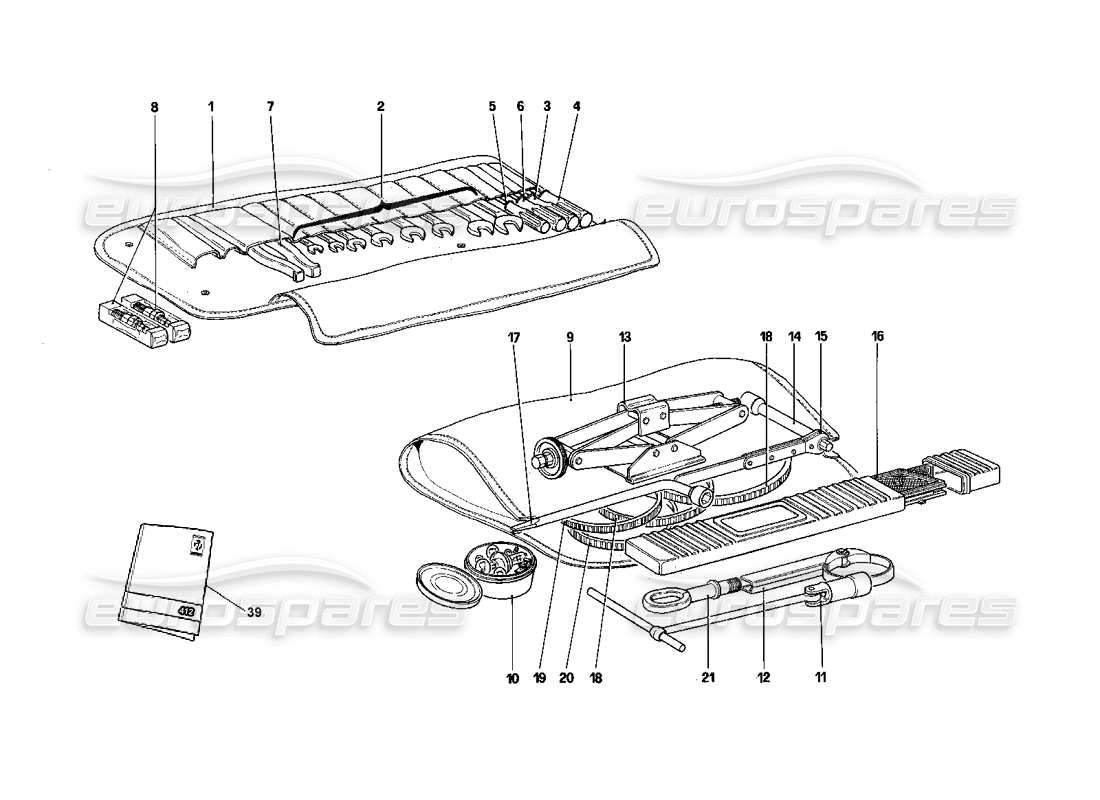 Ferrari 412 (meccanico) Kit di strumenti diagramma delle parti