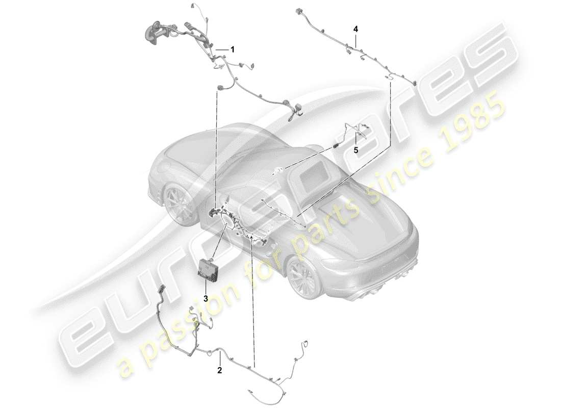 Porsche Boxster Spyder (2019) cablaggi Diagramma delle parti