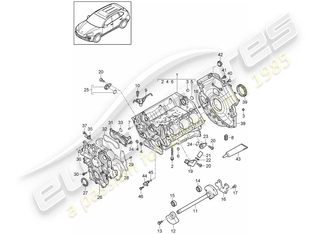 Porsche Cayenne E2 (2015) BASAMENTO Diagramma delle parti