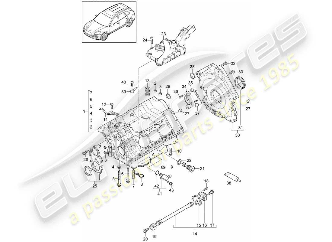 Porsche Cayenne E2 (2015) BASAMENTO Diagramma delle parti