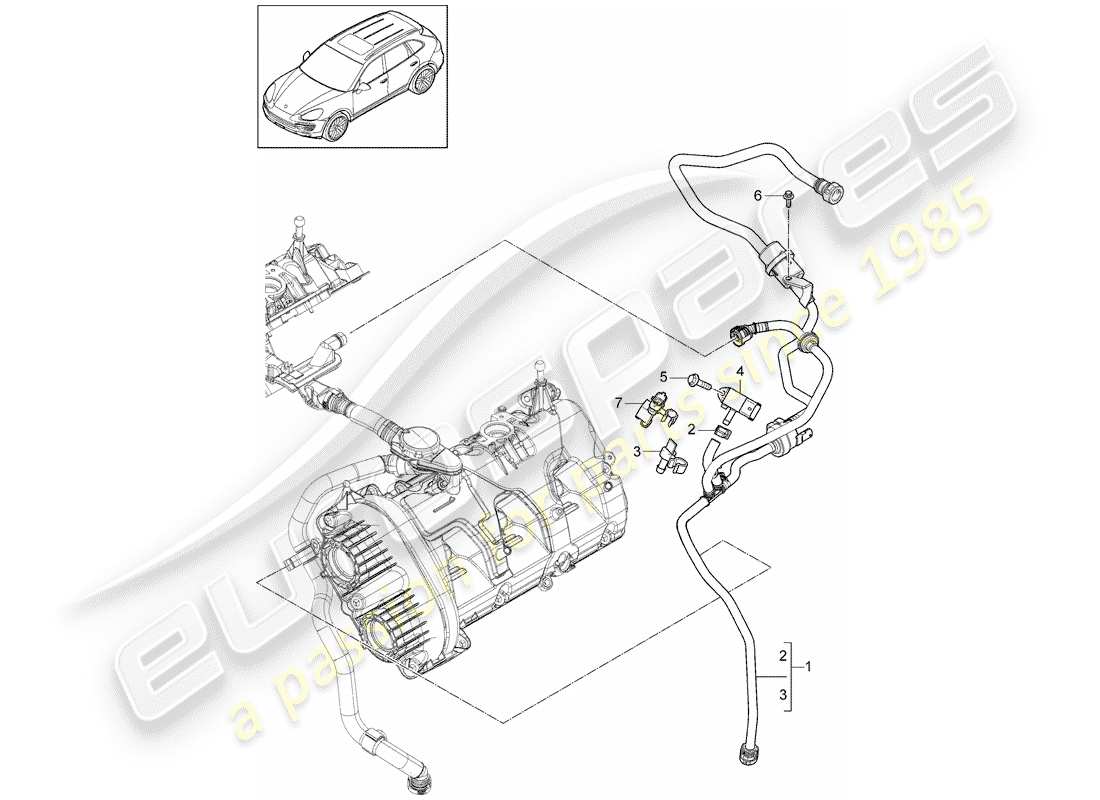 Porsche Cayenne E2 (2015) ventilazione per Diagramma delle parti