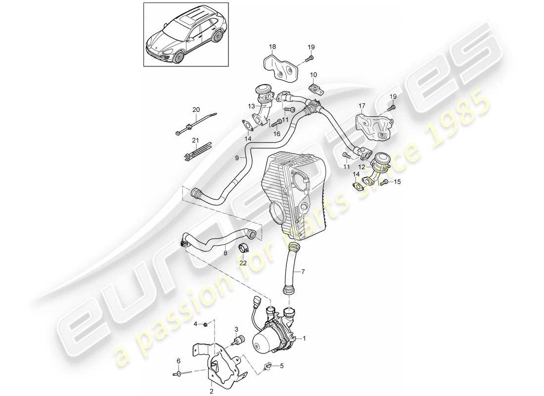 Porsche Cayenne E2 (2015) POMPA ARIA SECONDARIA Diagramma delle parti