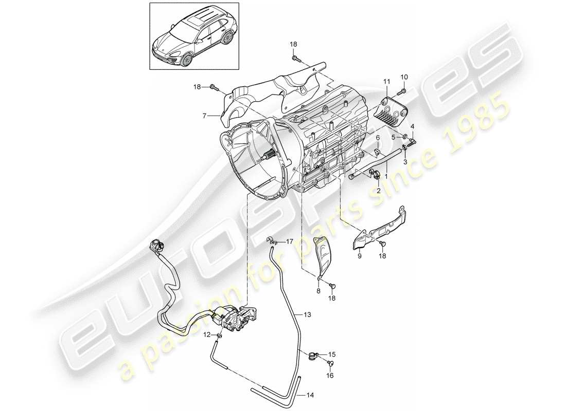 Porsche Cayenne E2 (2015) 8-SPEED cambio automatico Diagramma delle parti