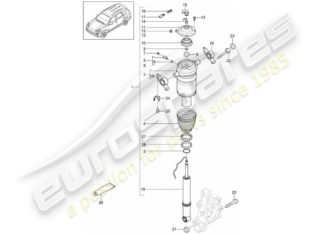 Porsche Cayenne E2 (2015) SOSPENSIONE Diagramma delle parti