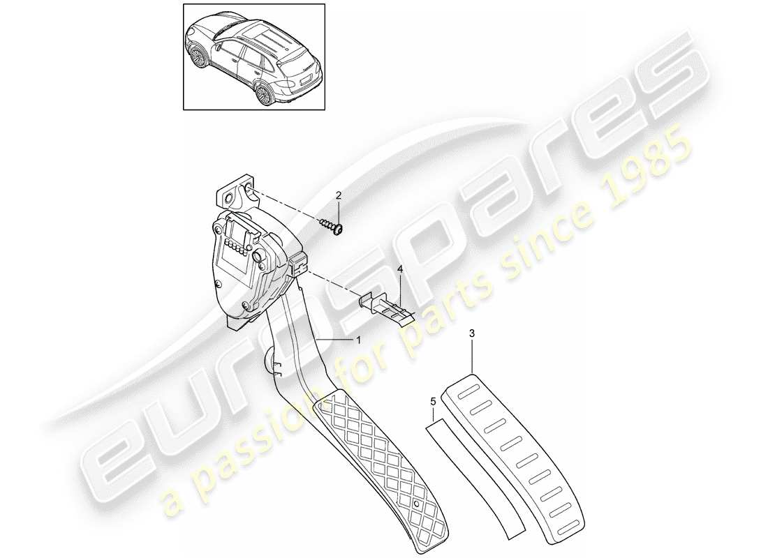 Porsche Cayenne E2 (2015) Pedali Diagramma delle parti