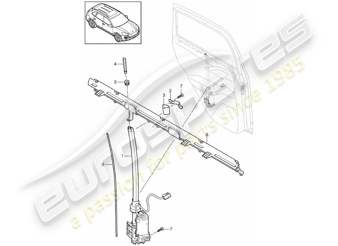 Porsche Cayenne E2 (2015) cieco Diagramma delle parti