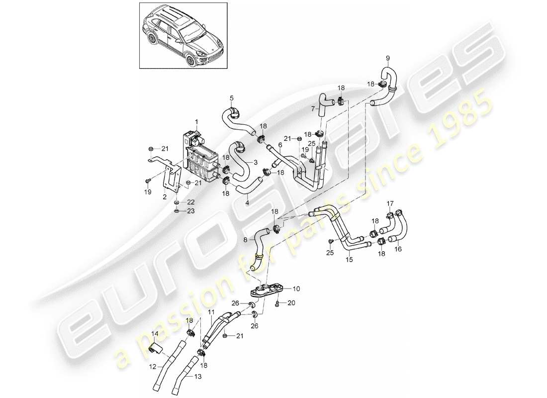 Porsche Cayenne E2 (2015) ibrido Diagramma delle parti