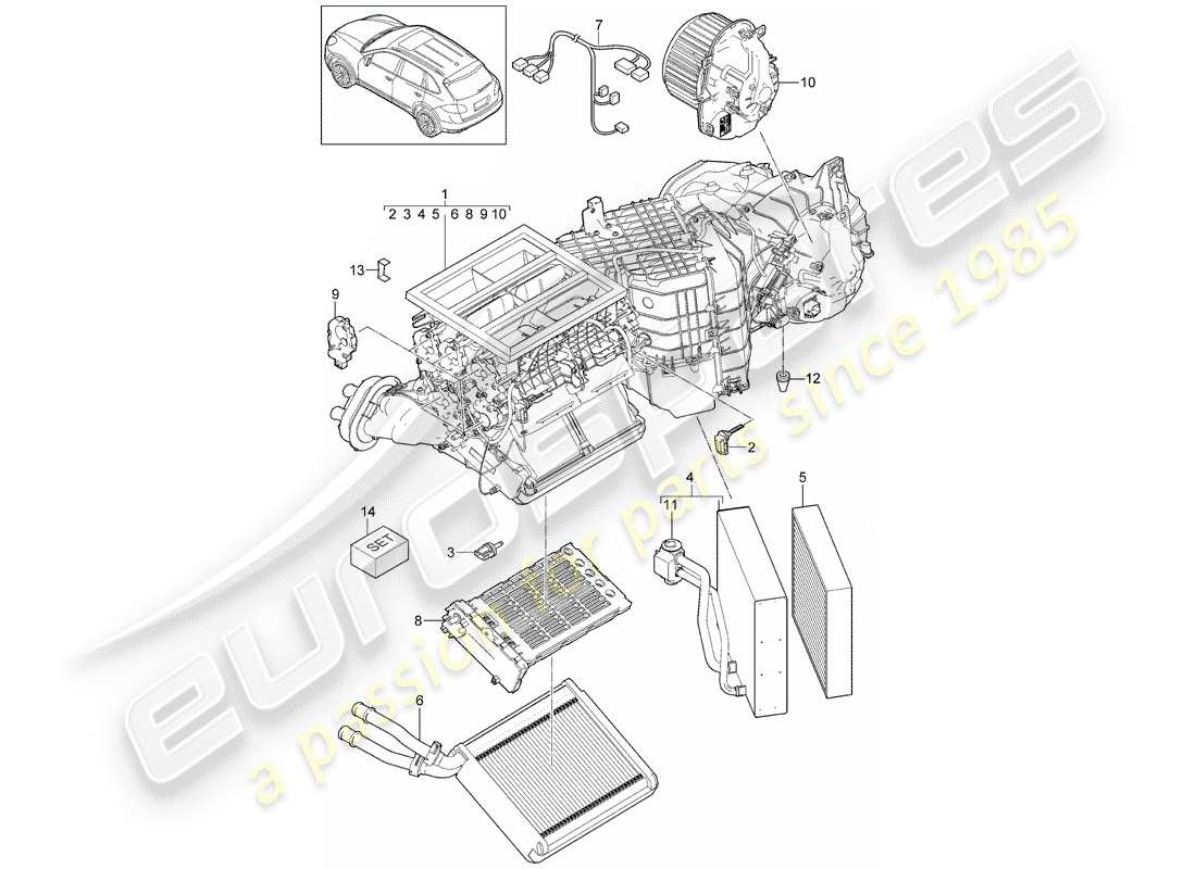 Porsche Cayenne E2 (2015) CONDIZIONATORE Diagramma delle parti