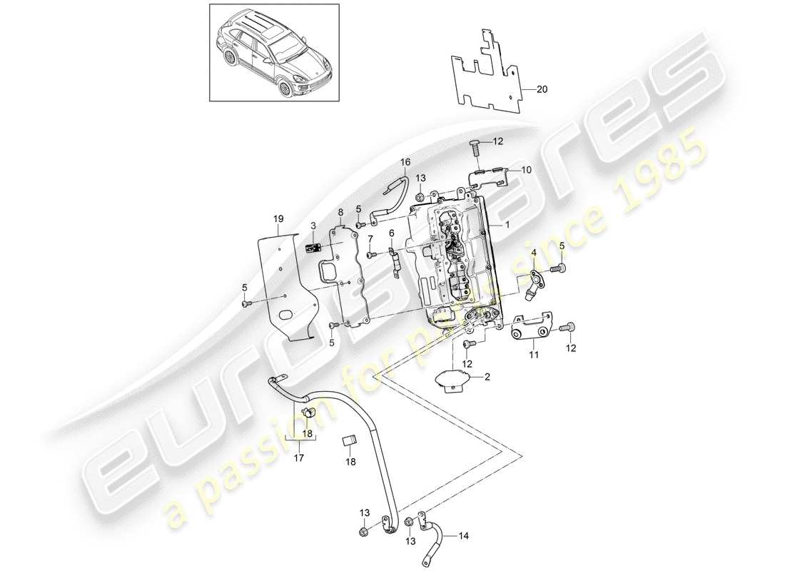 Porsche Cayenne E2 (2015) ELETTRONICA DI POTENZA E CONTROLLO - Diagramma delle parti