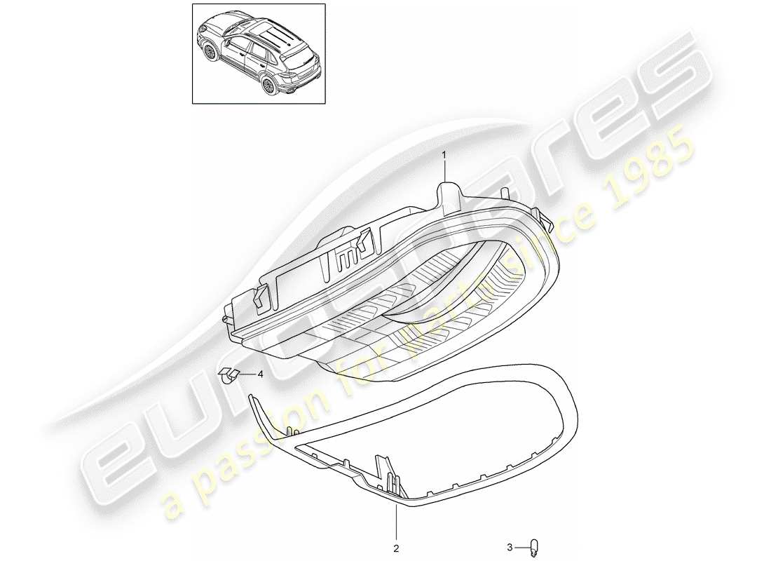 Porsche Cayenne E2 (2015) staffa Diagramma delle parti