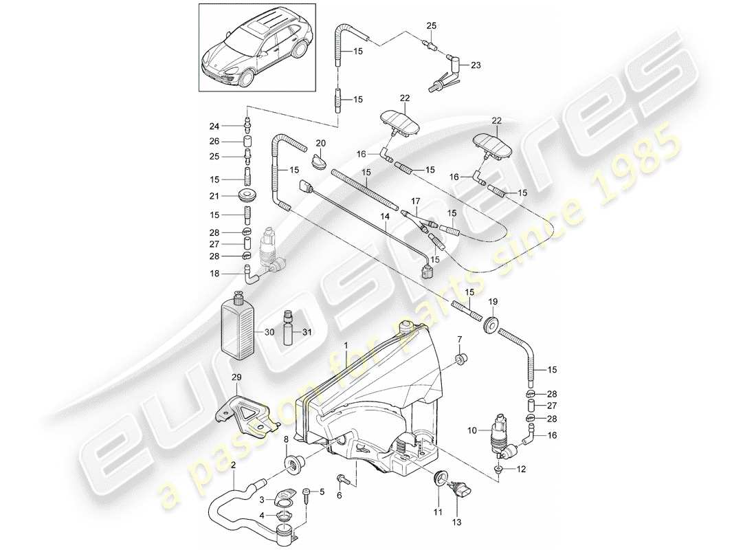 Porsche Cayenne E2 (2015) GRUPPO Rondella Diagramma delle parti