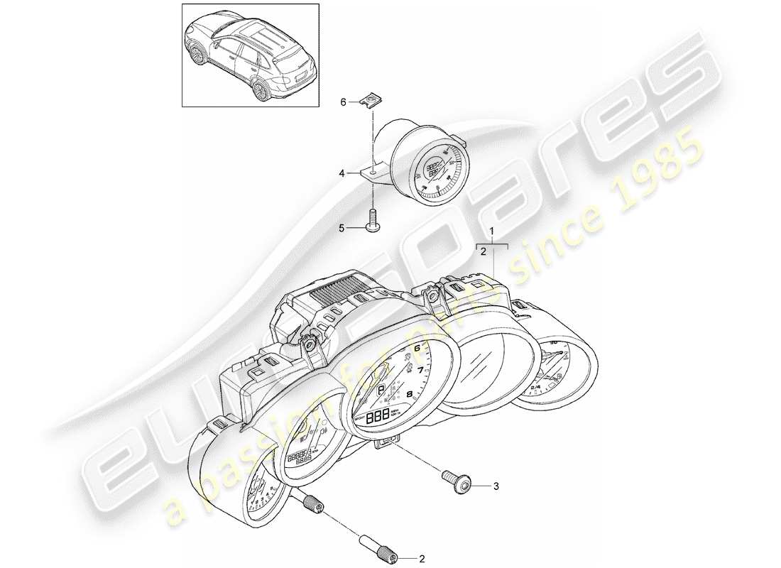 Porsche Cayenne E2 (2015) Strumenti Diagramma delle parti