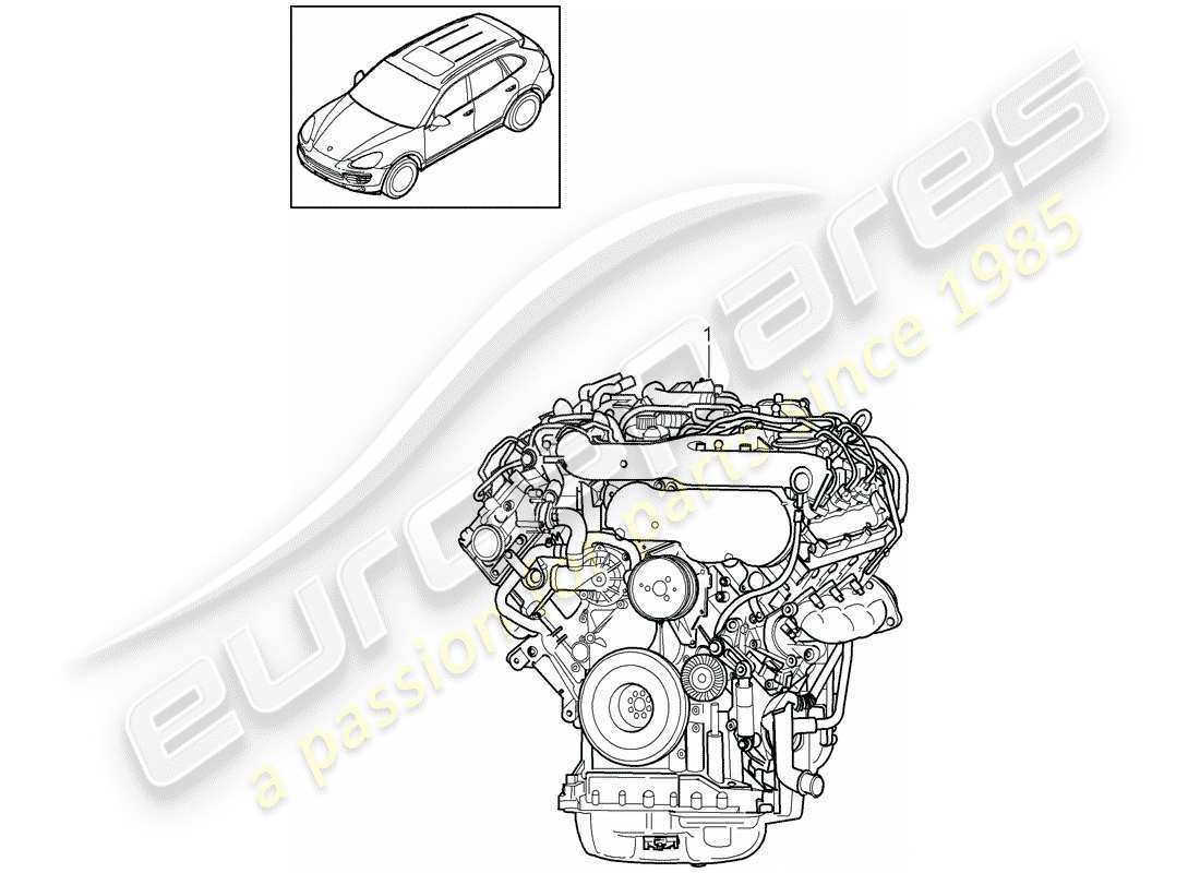 Porsche Cayenne E2 (2018) motore sostitutivo Diagramma delle parti