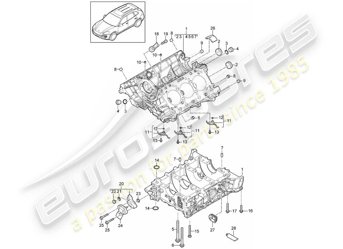 Porsche Cayenne E2 (2018) BASAMENTO Diagramma delle parti