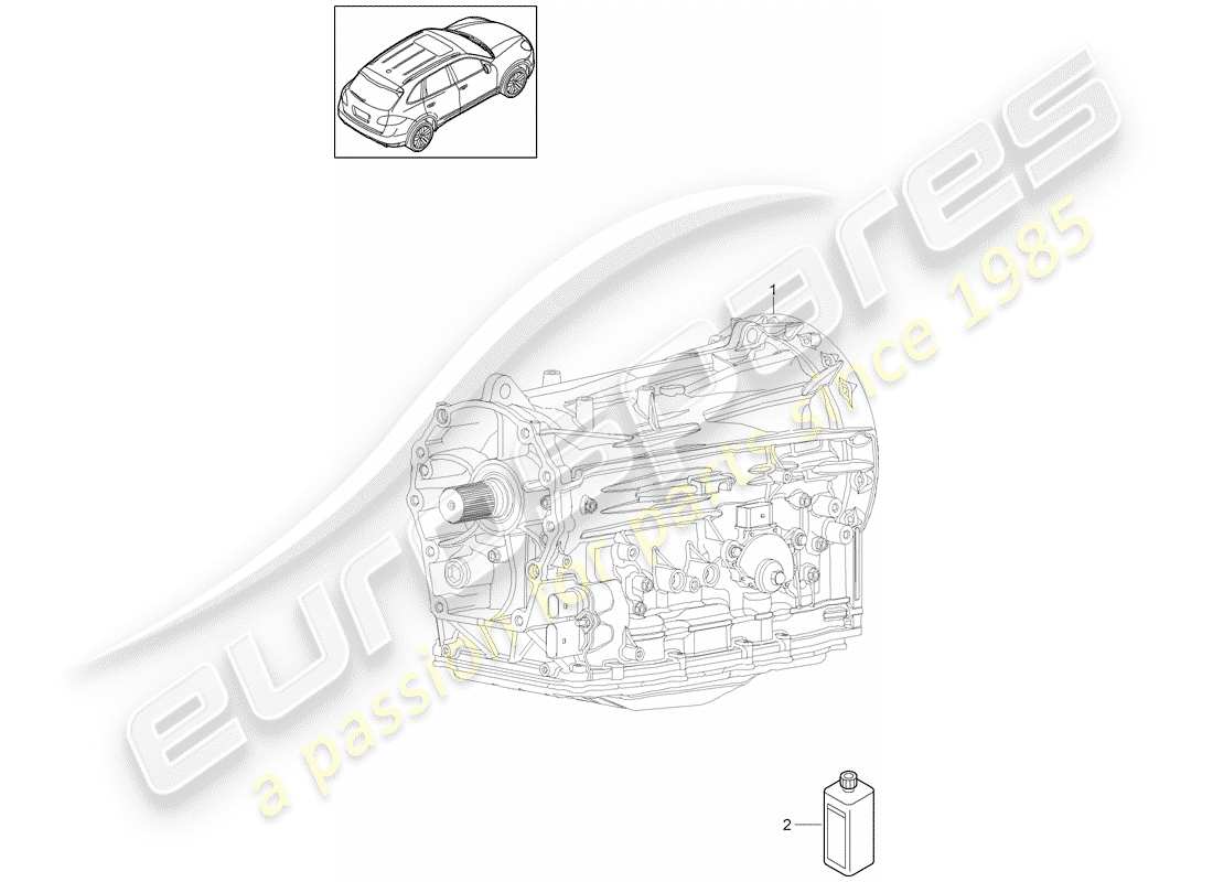 Porsche Cayenne E2 (2018) 8-SPEED cambio automatico Diagramma delle parti