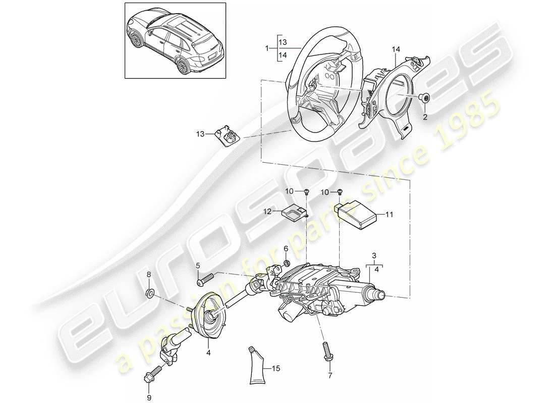 Porsche Cayenne E2 (2018) Volanti Diagramma delle parti