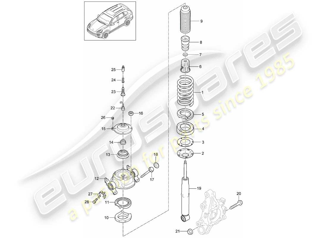 Porsche Cayenne E2 (2018) SOSPENSIONE Diagramma delle parti