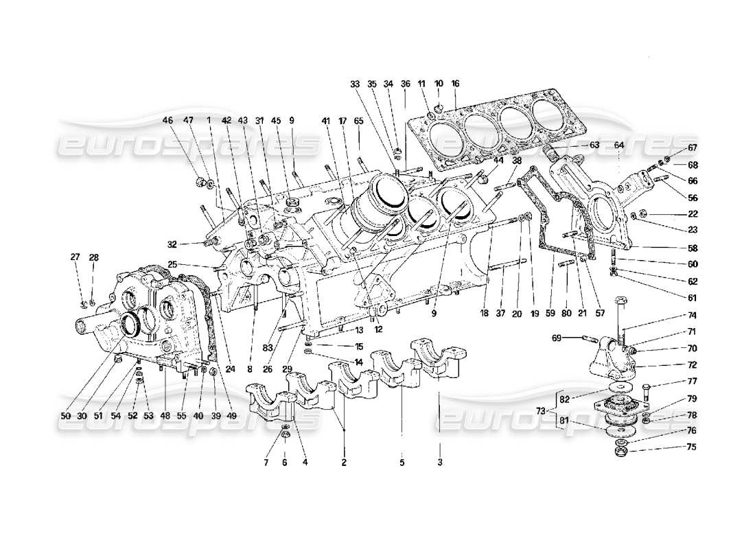 Ferrari F40 Blocco motore Diagramma delle parti
