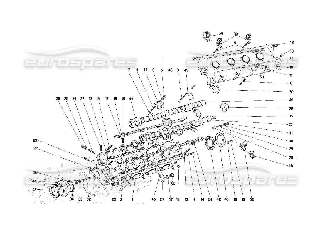 Ferrari F40 Schema della parte della testata del cilindro sinistra